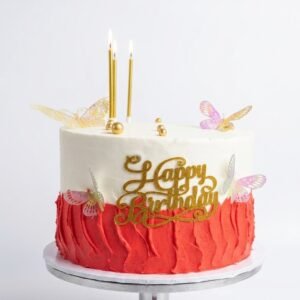 Butterfly Two-Tone Birthday Cake by Dahasa Cakes in Abuja