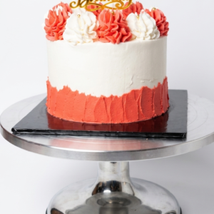 Minimalist two-tone birthday cake by Dahasa Cakes in Abuja
