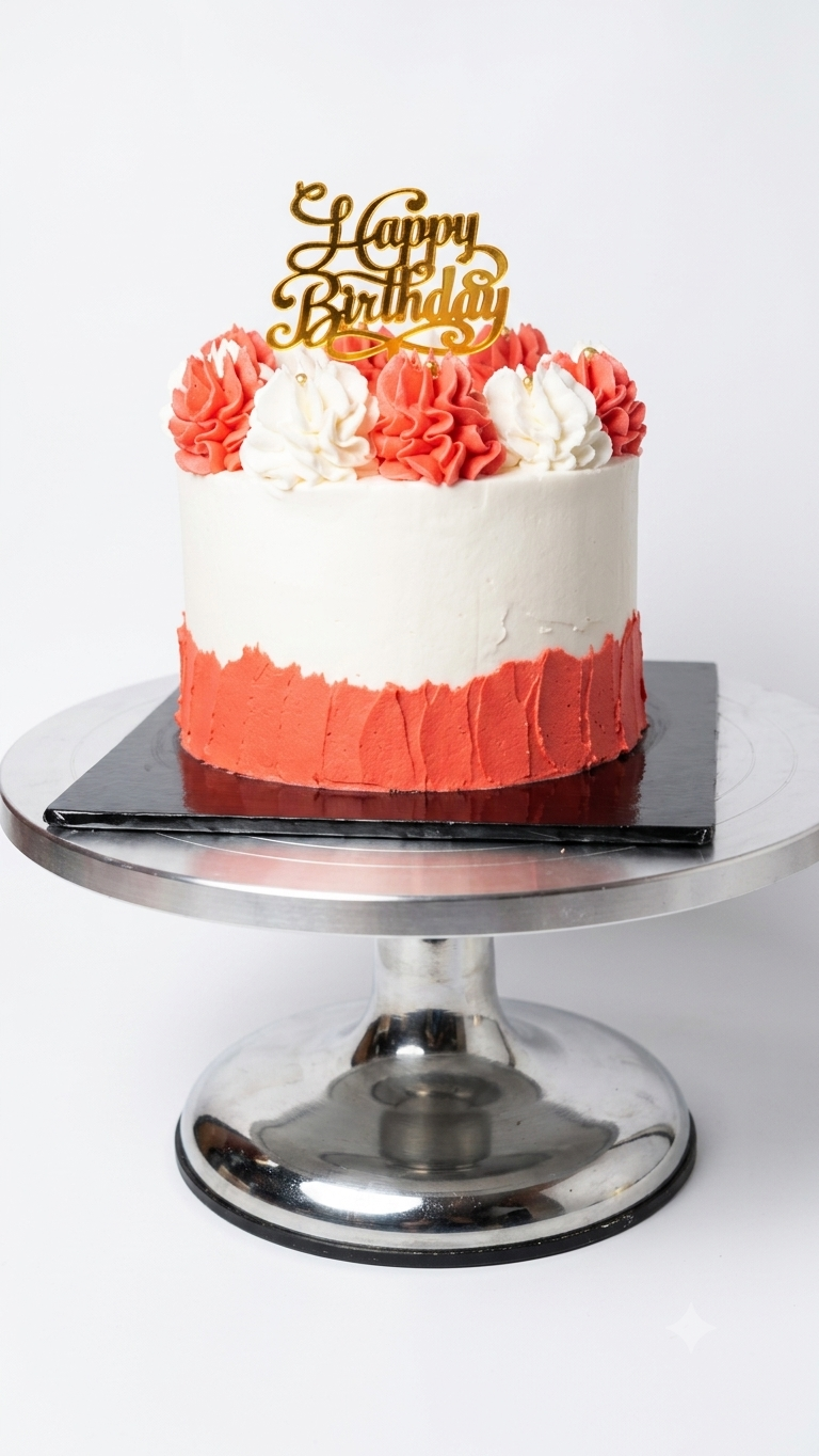 Minimalist two-tone birthday cake by Dahasa Cakes in Abuja
