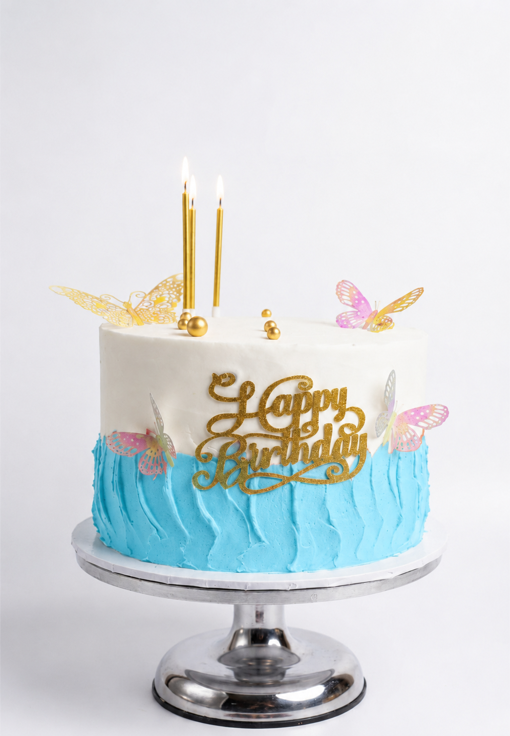 Butterfly Two-tone Cake - 10-inch (3 Layer) - Image 3
